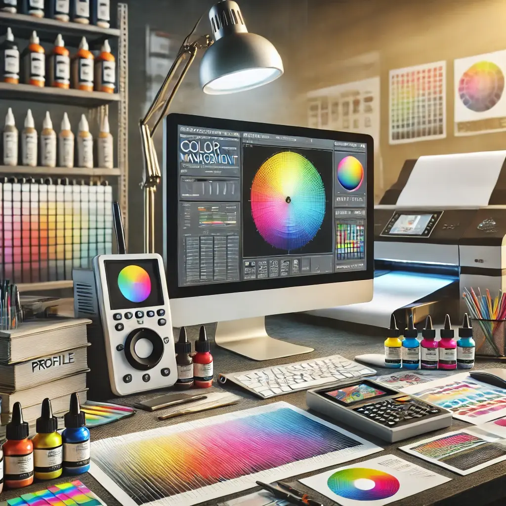 Gestión de Color en Imprenta - Herramientas Profesionales Espacio de trabajo profesional de gestión de color en imprenta.