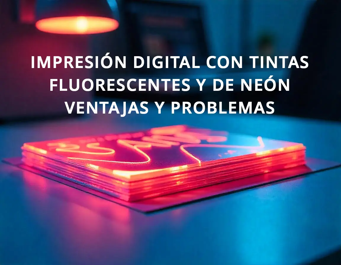 Impresión digital con tintas fluorescentes y de neón resaltando colores vibrantes.